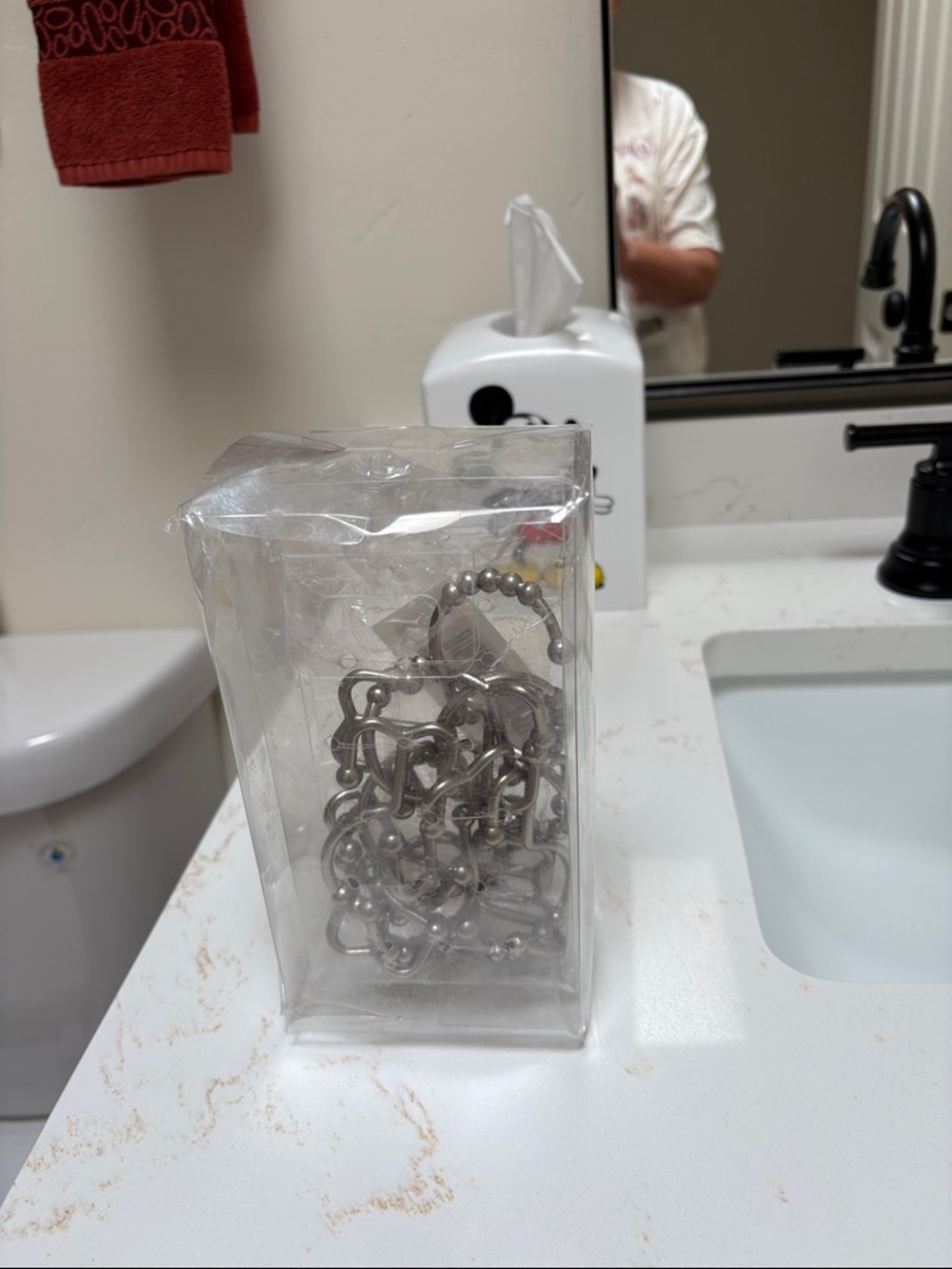 Silver Metal Shower Curtain Hooks - Set of Decorative Hooks